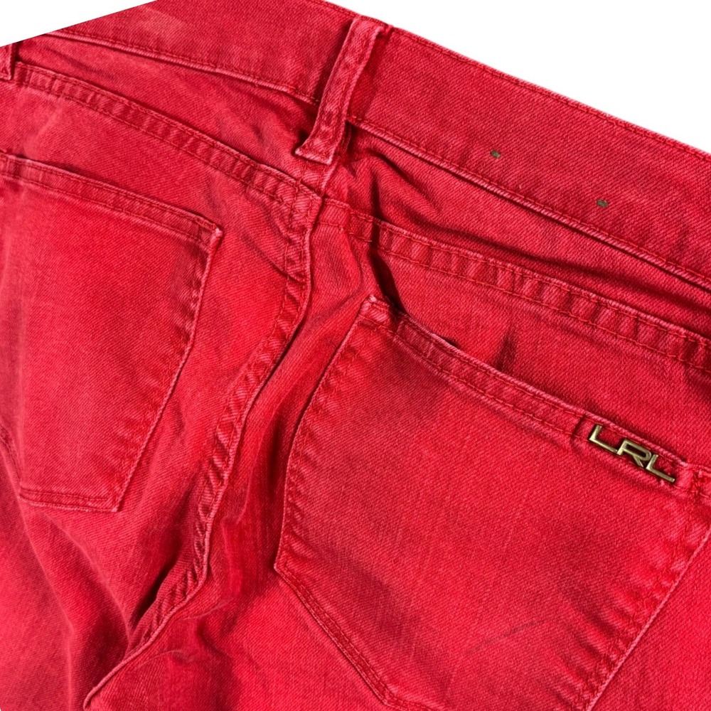 VTG Lauren Ralph Lauren Modern Straight Red Denim Jeans Womens 4 Y2K Statement